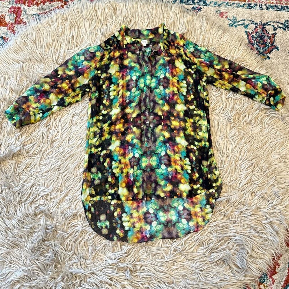 Wilfred multicolor sheer silk blouse size XS
